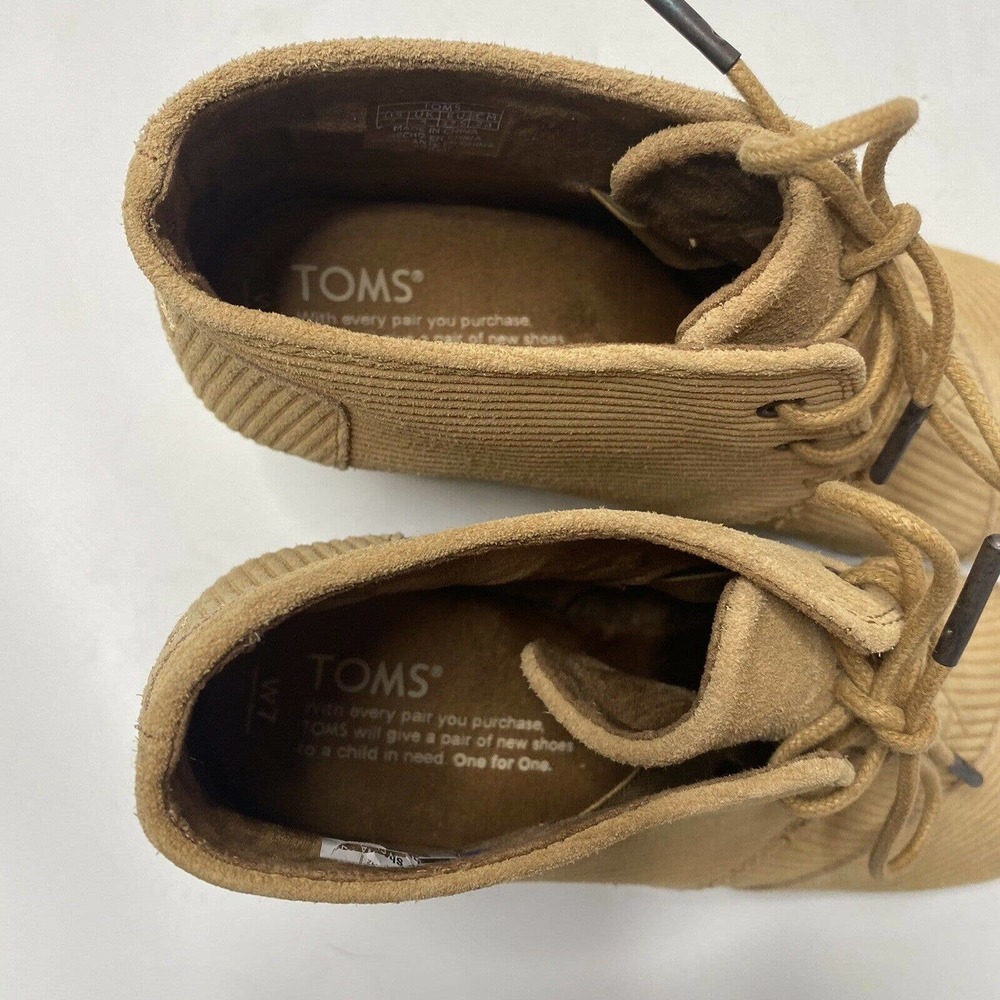 Toms Desert Wedge Womens Size 7 Tan Camel Suede Ankle Booties - Picture 7 of 9